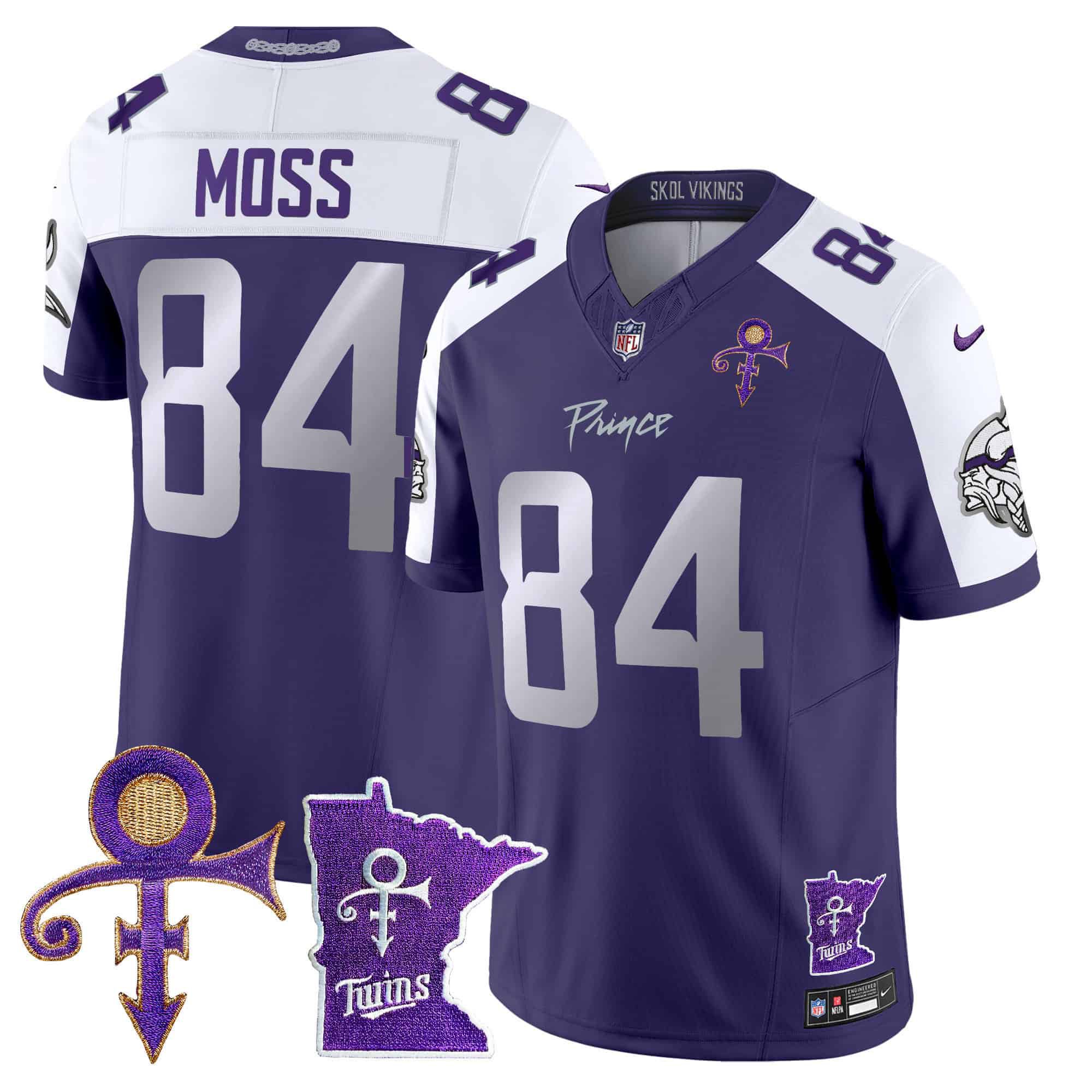 Men Minnesota Vikings 84 Moss Purple 2024 Nike Prince Vapor Limited NFL Jersey